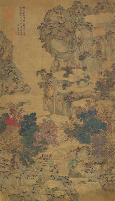 拍品编号 939
顾符稹(1634-1716 后) 《秋山行旅图》
立轴 水墨 设色绢本
61 x 35 公分(24 x 13.3/4 吋)
港元 1,200,000-1,800,000