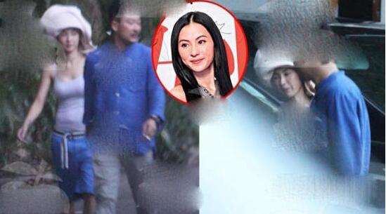 张柏芝与男子外出游玩小肚凸显