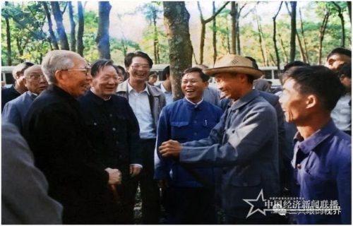 陈勇耀拍摄的反映国家领导人与农垦工人在一起的“胶林笑语”.jpg
