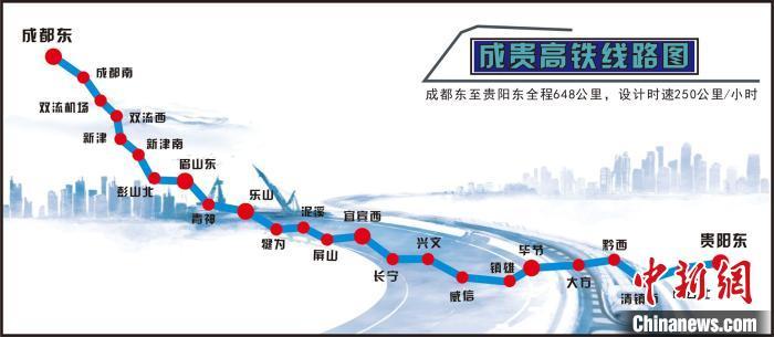 资料图:成贵高铁线路图。(中国铁路成都局集团有限公司供图) 资料图:成贵高铁线路图。(中国铁路成都局集团有限公司供图)